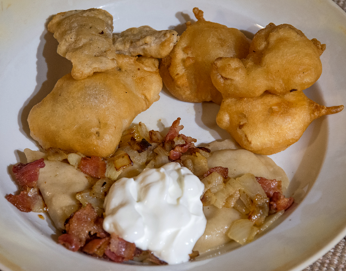 Beer batter fish and perogies 17 Apr 23.jpg