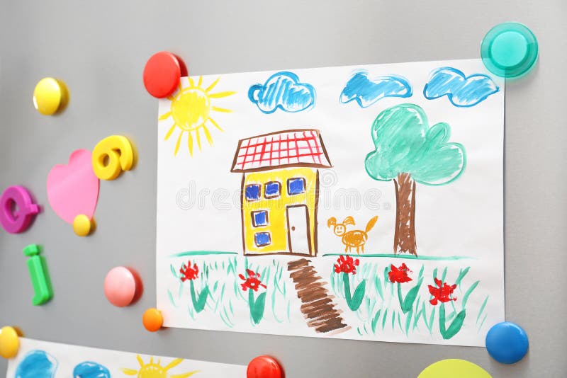 child-s-drawing-magnets-refrigerator-door-as-background-151978497.jpg