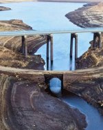 Low water levels at Baitings Dam Reservoir in Yorkshire exposed a Viking era packhorse bridge...jpeg